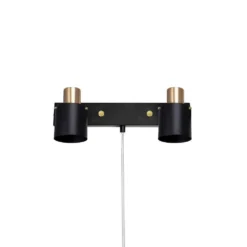 Clark 2 Wandlamp Black/Brushed Brass - Globen Lighting - Koop Online