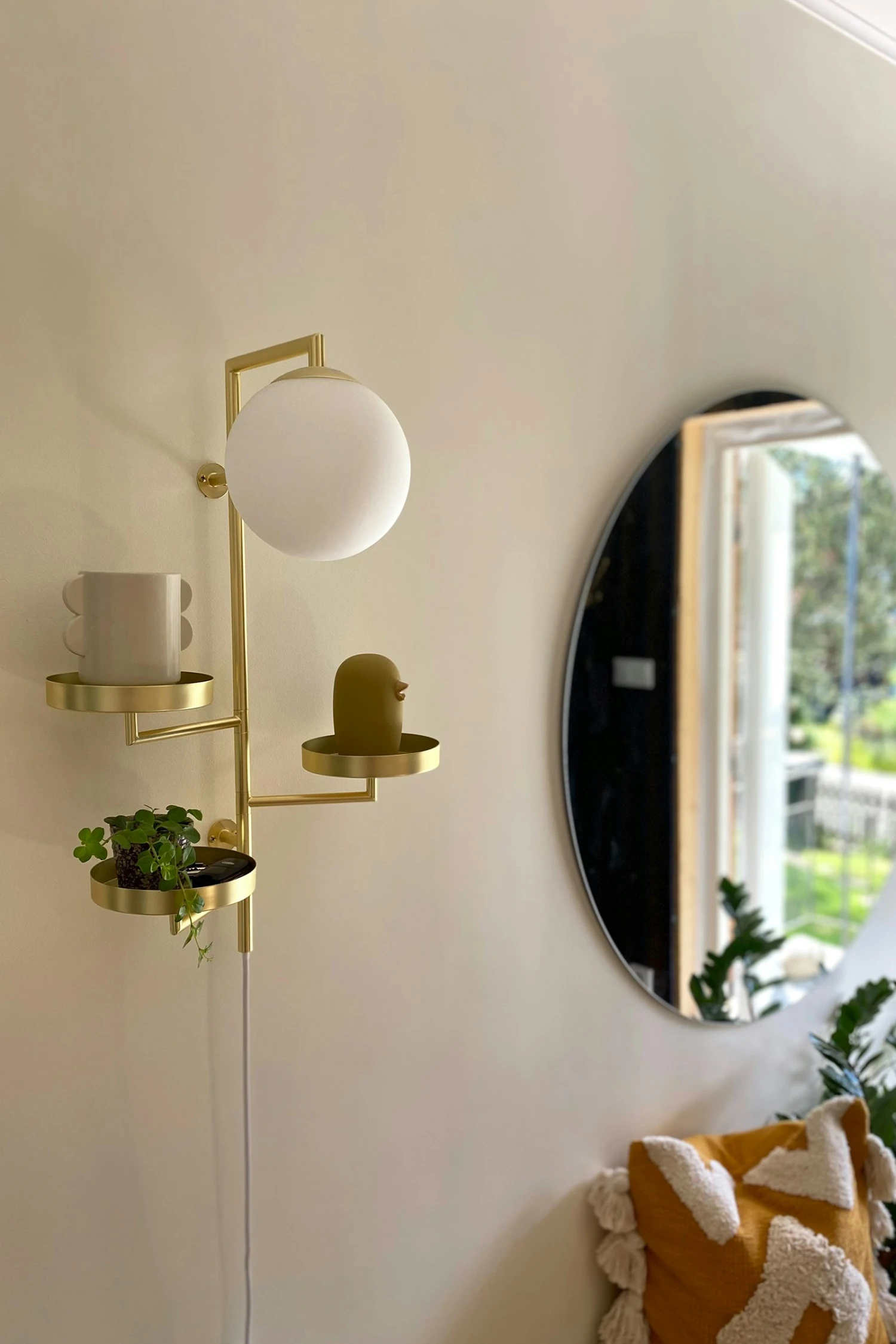 Globen Lighting Astoria Wandlamp, Geborsteld Messing - Afbeelding 3