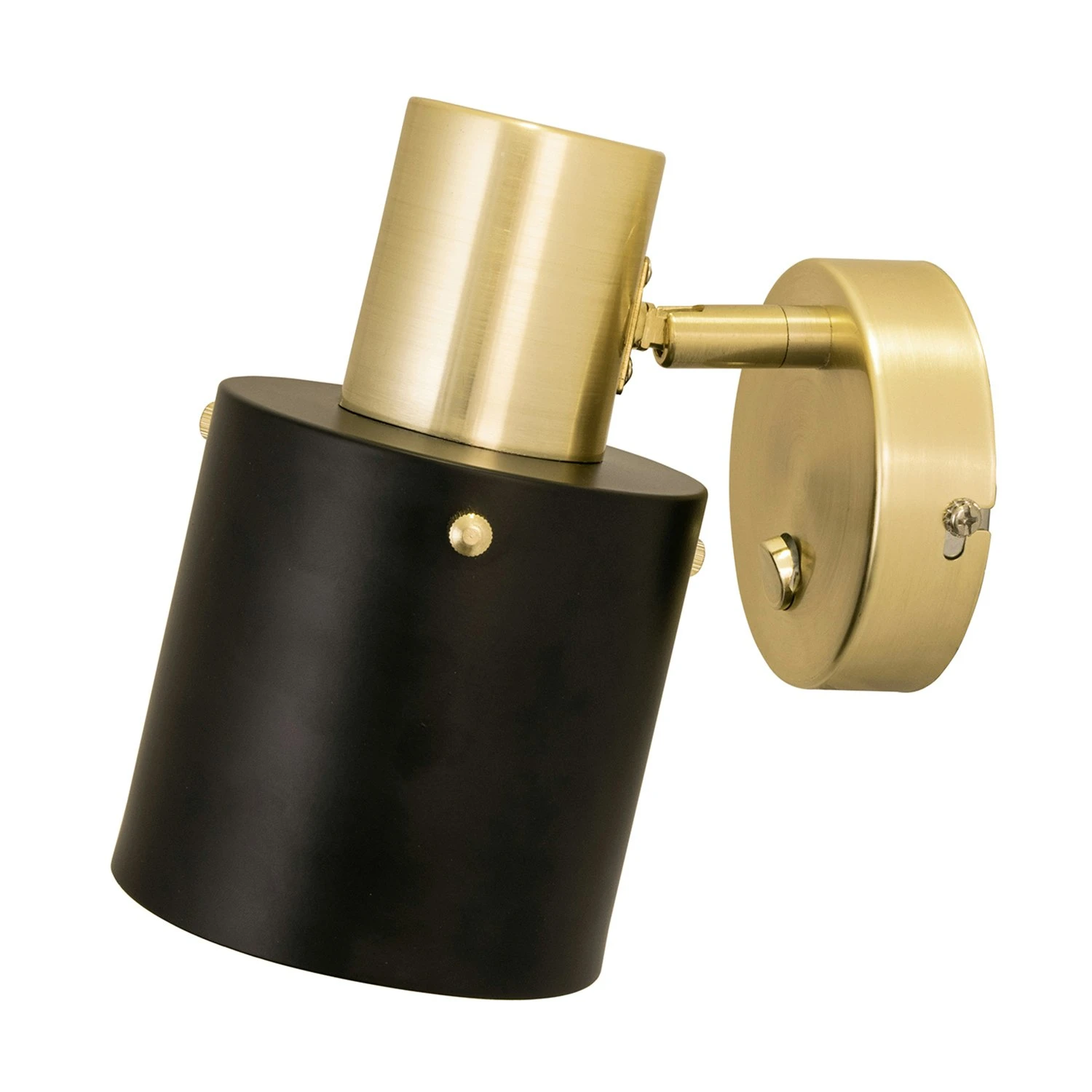Globen Lighting Clark 1 Wall Light, Black/Brushed Brass
