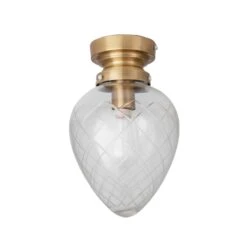 Globen Lighting June IP44 Plafond, Ground/Klar/Ant. Brass
