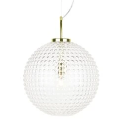 Globen Lighting Spring Pendant XL 40 Cm, Clear/Brass